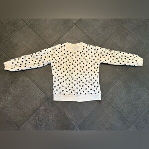 Girl’s Hanna Andersson Quilted Cream/Black Heart Sweatshirts in Size 8